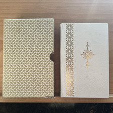 Collins Clear Type Ruby Text Bible Illustrated White Leatheroid Gold Edges 