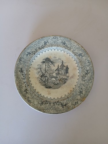 Old ironstone rhine plate - old,