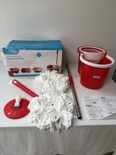 Spin Mop And Bucket Set With 2 Super Absorbent Microfiber Mop Heads 