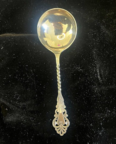 Vintage silver caddy spoon - silver,