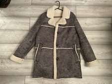 Mens Zara Grey Faux Sheepskin Style Coat / Size M / New No Tags / RRP £149