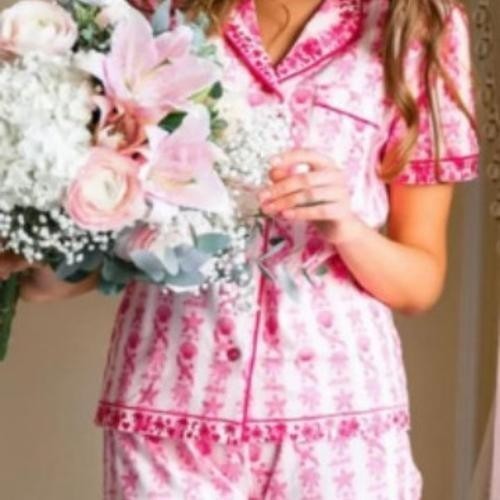Pink palm pajamas - in, twilight