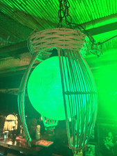 NEW Rattan Float Lamp W/green