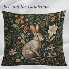 Cute Rabbit William Morris Inspired  Vintage Style Cushion COVER  45cms x 45cms