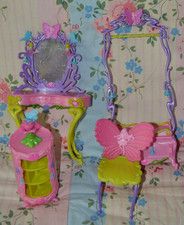 Bundle of Vintage Barbie Fairytopia Mariposa Butterfly Vanity Set Furniture