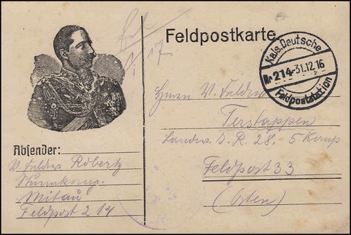 Field postcard wilhelm - field,