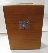 ANTIQUE WOODEN BARBER BOX WITH