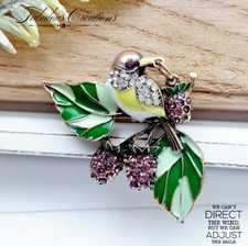 Enamel Robin Bird Brooch