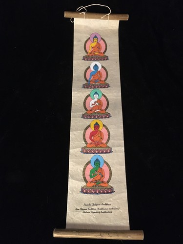 Five buddha paper scroll - five,
