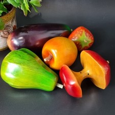 Artificial Wooden Fruit Display Exotic Apple Core Strawberry Interior Design 