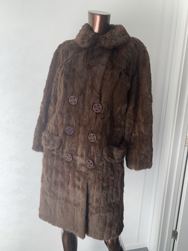 Vintage long fur coat rabbit - vintage,