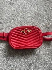 Topshop red quilted bum bag