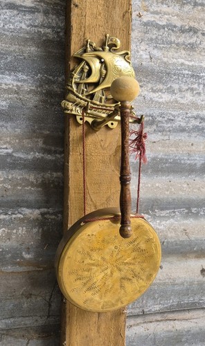 Antique gong wall hanging - wall,