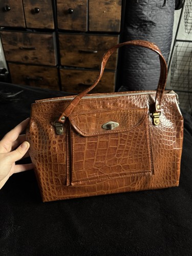 Snake skin brown croc - skin,