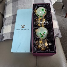 Highgrove at Christmas  4 Boxed Christmas Tree Baubles 4" Decorations Xmas Tree