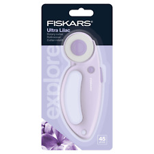 Fiskars Rotary Cutter: Straight: Ultra Lilac: 45mm Quilting Sewing Dressmaking