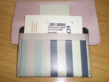 Radley.  "Cotton Street" Black and  Colour Stripes. Leather Card Holder. BNWT