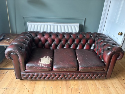 Oxblood vintage chesterfield