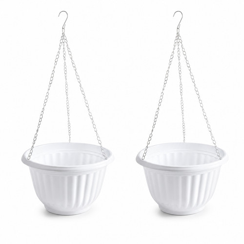 White hanging basket - white,