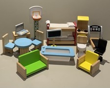 Traditional Wooden Toy Dolls House Furniture For 1/12 Doll Scale