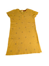 Akkriti Indian Kurti Tunic Top | Yellow Cotton | Boho | Size 14
