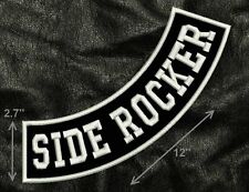 CUSTOM Top, Bottom or Side 12" rocker 30cm Biker Embroidered  Sew on Patch large