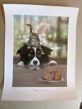 Border Collie and Kitten Limited Edition Print 'Partners in Crime' by Paul Doyle