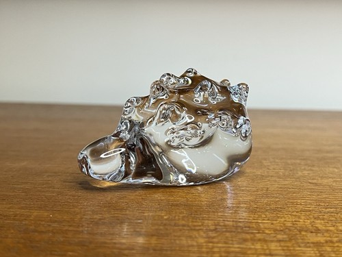 Vintage clear glass hedgehog - vintage,