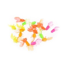 20X Plastic Simulation Small Goldfish Soft Rubber Gold Fish Kids Toy FJY
