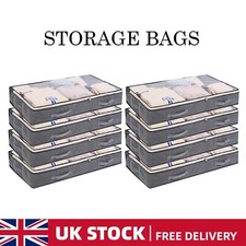 Large Underbed Storage Bag Shoes Clothes Zipped Organizer Fabric Storage Bags