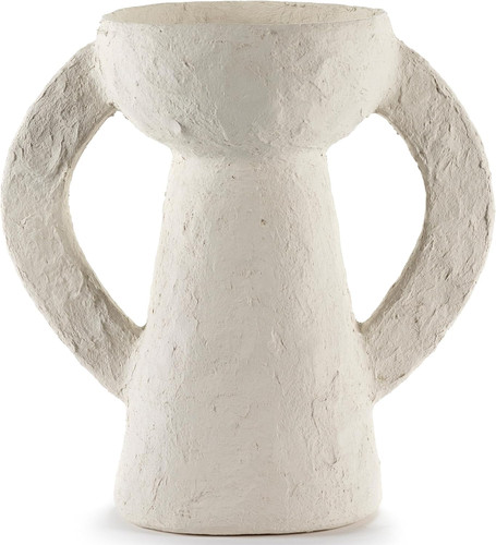 Elegant white paper mache vase - elegant,