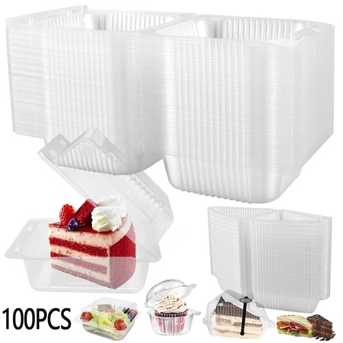 100pcs transparent cake - transparent, slice