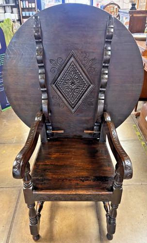 Antique carved oak - oak, monks