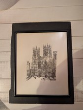 Vtg 1973 Framed Etching Of