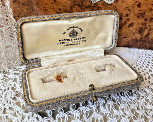 Vintage grey tooled leather - tooled,