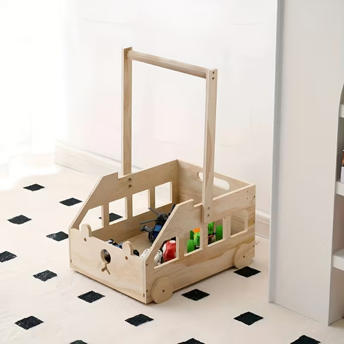 Wooden baby hamper basket with - wooden,