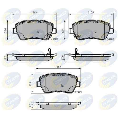 Brake pads set - brake, nissan