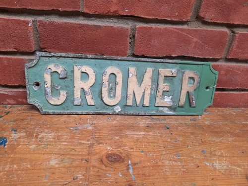 Cromer sign 1920s antique - antique, cast