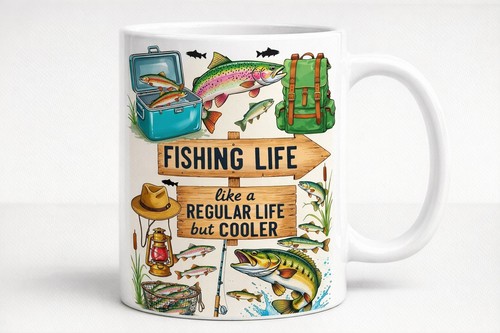 Fishing mug humorous coffee - humorous,