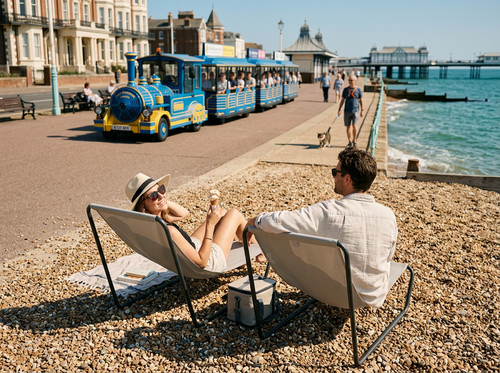 Folding beach lounger matt - -,