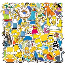 Simpsons Themed 50 Stickers Skateboard Laptop Car Phone Decal Stickerbomb UK NEW