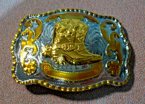 Western belt buckle gold - gold, &