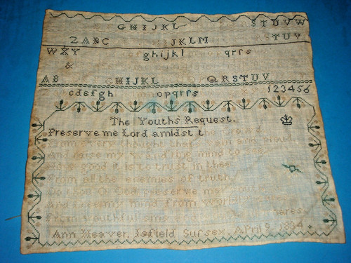 Antique sampler dated - , by