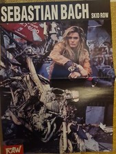 A3 Large Vintage SEBASTIAN BACH SKID ROW / IRON MAIDEN 1989 POSTER RAW MAGAZINE 