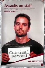 Wessex Trains staff security poster 2004 large B1 British Transport Police BTP