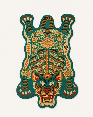 Outrageous funky tiger mat - funky,