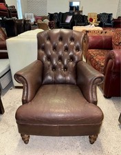 Tetrad Chesterfield Brown Real Leather Wingback Chair