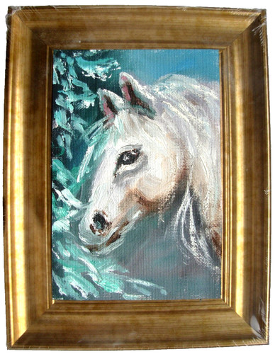 White horse framed original - framed,