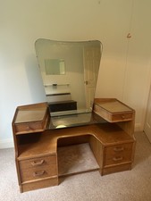 Vintage E Gomme G Plan Mid Century Oak Dressing Table Mirror 6 Drawers