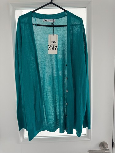 Zara blue green cardigan - zara,